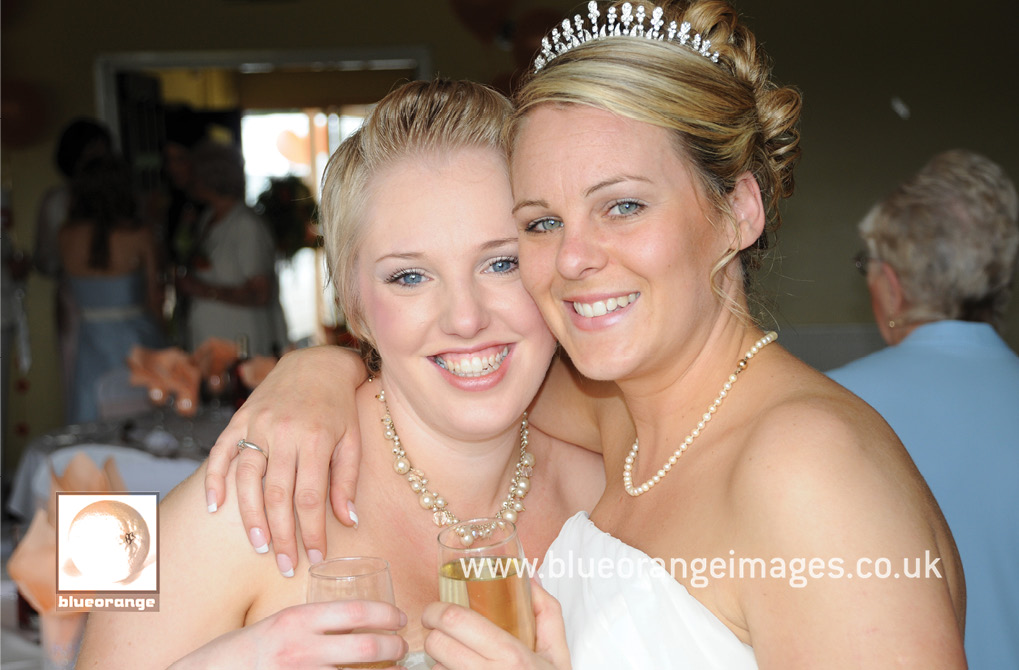 The bride and one of the bridesmaids